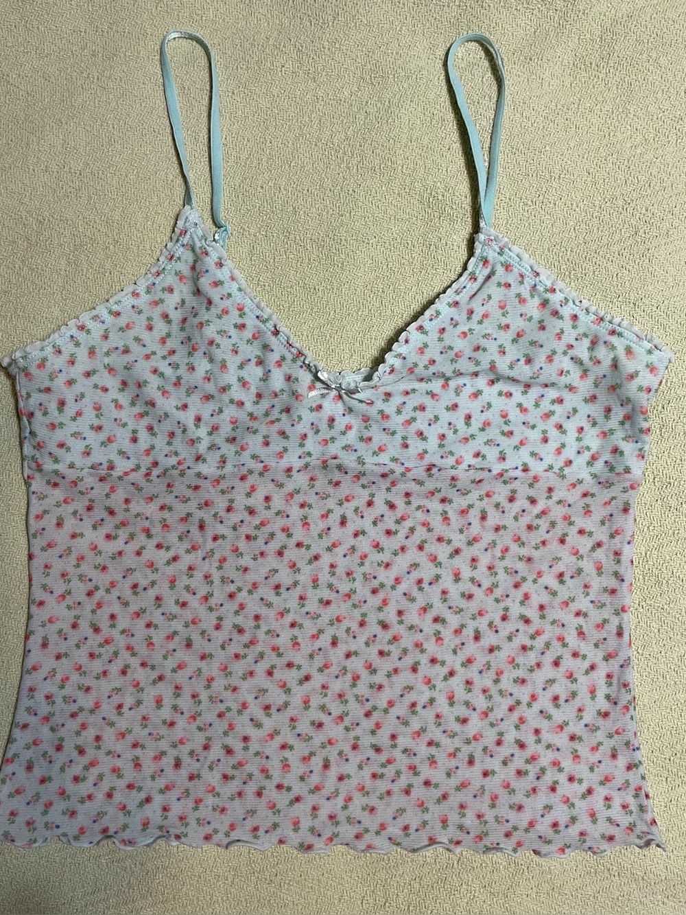 Cami Tank Top, mesh, ditsy floral, small